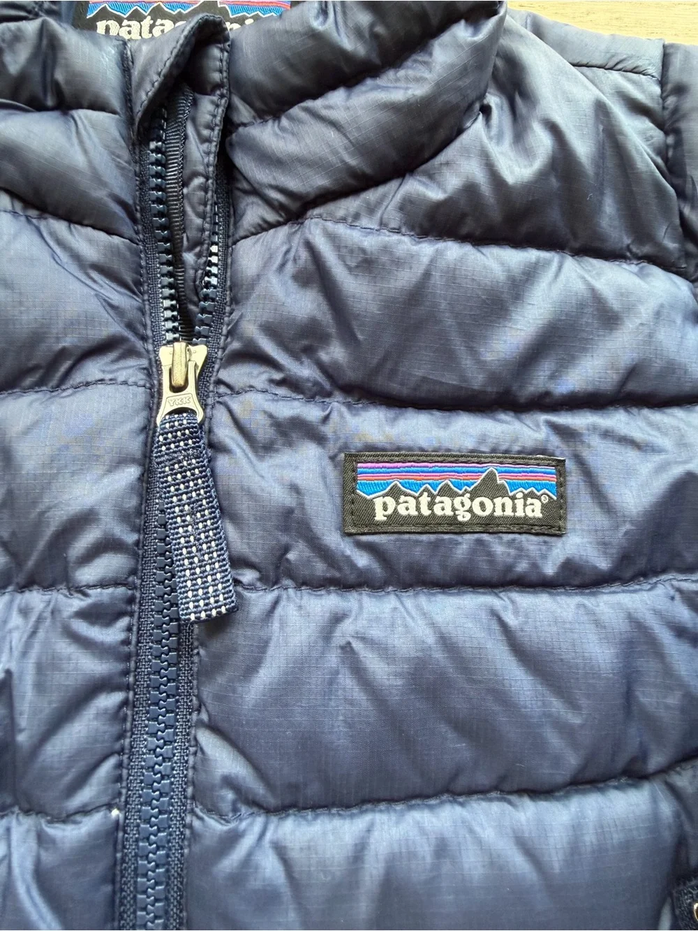 Patagonia Baby Down Sweater Puffer Jacket 3–6M Navy Lightweight - Picture 3 of 5